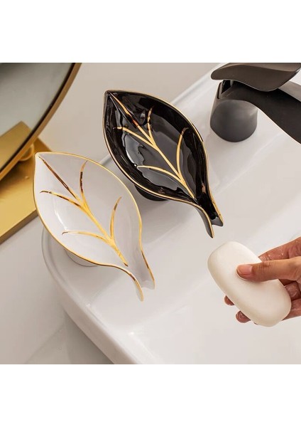 Yeşil 1 Adet 2022 Yeni Işık Lüks Seramik Yaratıcı Sabun Kutusu Drenaj Sabun Rafı Ev Tuvalet Sabunluk Tutucu Withoutdrilling (Yurt Dışından) indirimleri