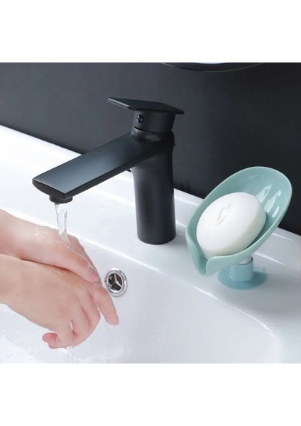 1 Adet Açık Mavi Yaprak Şekilli Sabunluk Duş Sabunu Raf Banyo Sabunu Kutusu Dikey Vantuz Çamaşır Sabunu Bulaşık Depolama Tepsisi Banyo Malzemeleri (Yurt Dışından)