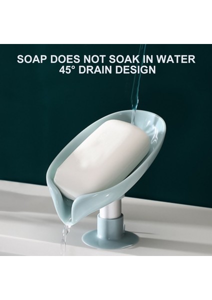 1 Adet Açık Mavi Yaprak Şekilli Sabunluk Duş Sabunu Raf Banyo Sabunu Kutusu Dikey Vantuz Çamaşır Sabunu Bulaşık Depolama Tepsisi Banyo Malzemeleri (Yurt Dışından)