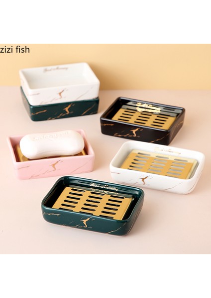 Sabunluk 4 Dikdörtgen Seramik Sabun Kutuları Yaratıcı Ev Drenaj Sabun Saklama Kutuları Banyo Malzemeleri Saklama Kapları Banyo Rafları (Yurt Dışından) modelleri