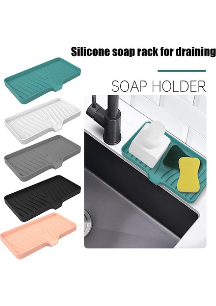 I Mutfak Silikon Sabunluk Lavabo Tepsisi Sünger Tepsi Sünger Raf Kendinden Boşaltma Sabun Rafı Sabun Şişesi Sabunluk (Yurt Dışından) fiyatları