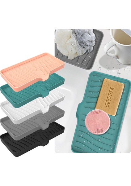 I Mutfak Silikon Sabunluk Lavabo Tepsisi Sünger Tepsi Sünger Raf Kendinden Boşaltma Sabun Rafı Sabun Şişesi Sabunluk (Yurt Dışından) modelleri