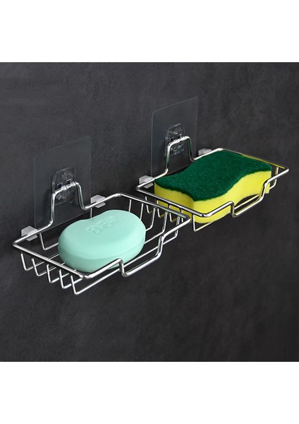 Gümüş Paslanmaz Çelik Sabunluk Yüksek Kaliteli Sabunluk Kendinden Yapışkanlı Duvara Monte Sünger Sabunluk Mutfak Banyo Aksesuarları (Yurt Dışından) modelleri