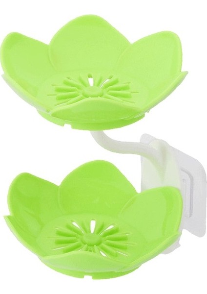 Yeşil 1 Pc Yaratıcı Lotus Şekli Sabun Kutusu Çift Katmanlı Duvara Monte Plastik Sabunluk Su Tahliye Sabunluk Banyo Aksesuarları (Yurt Dışından)