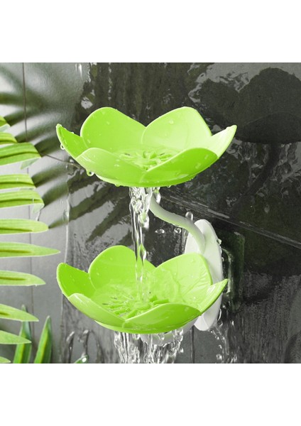 Yeşil 1 Pc Yaratıcı Lotus Şekli Sabun Kutusu Çift Katmanlı Duvara Monte Plastik Sabunluk Su Tahliye Sabunluk Banyo Aksesuarları (Yurt Dışından) fiyatları
