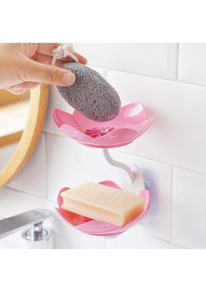 Yeşil 1 Pc Yaratıcı Lotus Şekli Sabun Kutusu Çift Katmanlı Duvara Monte Plastik Sabunluk Su Tahliye Sabunluk Banyo Aksesuarları (Yurt Dışından) fırsatları