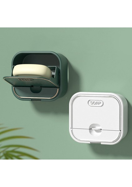 Yeşil Sabun Kutusu Sabunluklar Plaka Su Geçirmez Mühürlü Sabunluk Sabunluk Taşınabilir Sabun Tepsisi Kapaklı Banyo Tuvalet Malzemeleri (Yurt Dışından) modelleri