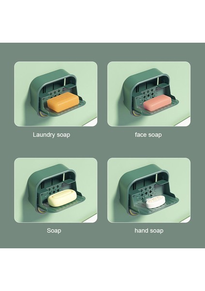Yeşil Sabun Kutusu Sabunluklar Plaka Su Geçirmez Mühürlü Sabunluk Sabunluk Taşınabilir Sabun Tepsisi Kapaklı Banyo Tuvalet Malzemeleri (Yurt Dışından) indirimleri