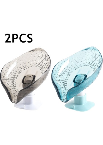 13.5X8.5X10.5 cm 2 Adet Yaprak Şekli Sabunluk Banyo Duş Vantuz Sabun Bulaşık Drenaj Sabun Tepsisi Plastik Sünger Jabon Kutusu Banyo Aksesuarları (Yurt Dışından)
