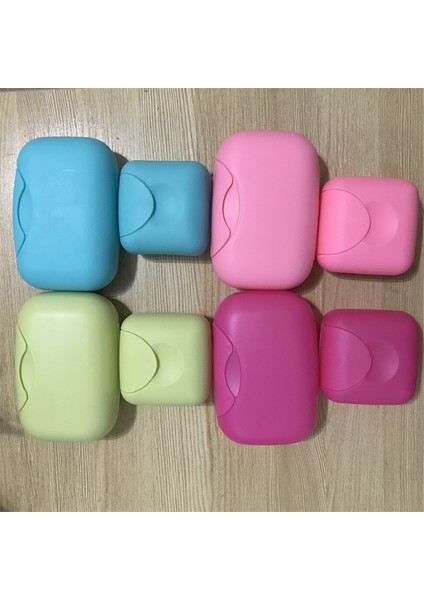 Gök Mavisi 4 Renkli Mini Banyo Tepsisi Kutusu Aile Duş Seyahat Yürüyüş Braketi Konteyner Seyahat Taşınabilir Sabun Yüz Sabunu Kapaklı Kutu Mühür (Yurt Dışından) fırsatları