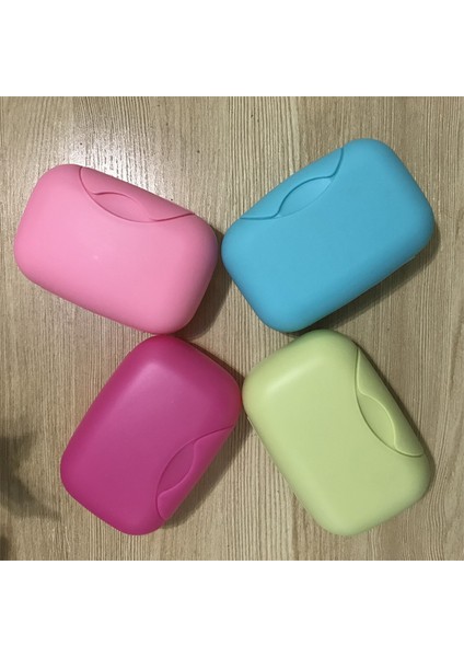 Gök Mavisi 4 Renkli Mini Banyo Tepsisi Kutusu Aile Duş Seyahat Yürüyüş Braketi Konteyner Seyahat Taşınabilir Sabun Yüz Sabunu Kapaklı Kutu Mühür (Yurt Dışından) indirimleri