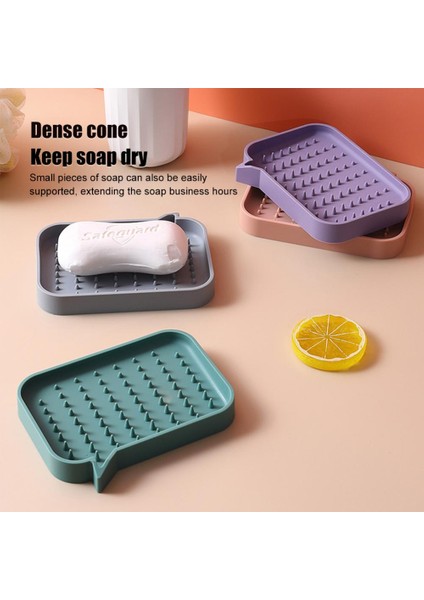 A02 Sabunluk Sünger Tutucu Silikon Depolama Raf Drenaj Sabun Kutusu Tepsisi Soapbox Duş Sabun Tepsisi Aracı Sabunluk Plaka Tutucu Banyo (Yurt Dışından)