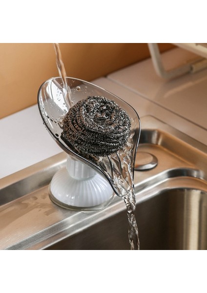 Gri ve Mavi 1-2 Adet Yaprak Şekilli Sabun Kutusu Drenaj Sabunluk Vantuz Sabunluk Plastik Sabun Tepsisi Banyo Aksesuarları Malzemeleri (Yurt Dışından)