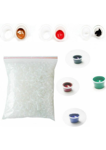 15MM 200 Adet 100 Adet S(8MM)/M(12MM)/L(15MM) Plastik Saklama Kutusu Kap Dövme Aksesuarı Kalıcı Makyaj Pigment Dövme Bardak Büyük Orta Küçük Boy (Yurt Dışından)