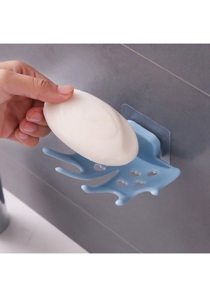 Pembe Pvc Sabunluk Kutusu Akçaağaç Yaprağı Şekli Yumruksuz Yapışkanlı Sabunluklar Drenaj Sabun Standı Tutucu Ovma Pedi Tepsi Banyo Aksesuarları (Yurt Dışından)