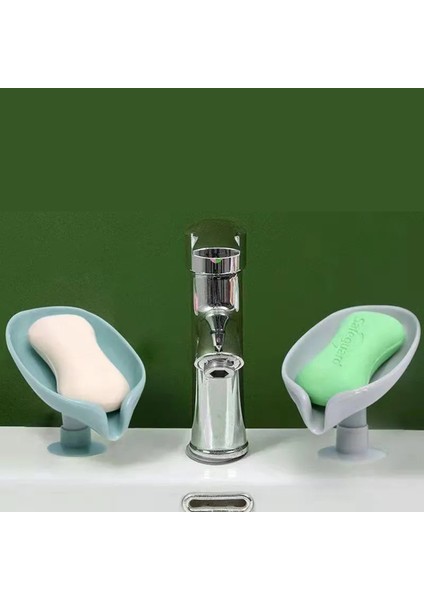 1 Adet 1 Adet Taşınabilir Sabunluk Banyo Duş Vantuz Yaprak Sabunluk Plastik Sünger Tepsi Sabun Kabı Mutfak Aksesuarı (Yurt Dışından)