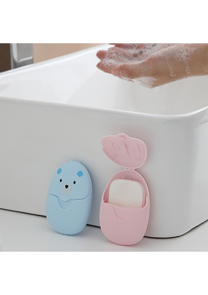 Yeşil 3 Kutu 50 Adet/kutu Tek Kullanımlık Sabun Kağıt Temiz Kokulu Sabun Dilim Durumda Mini Sabunluklar Açık Seyahat Banyo Temiz Sabun Tabletler (Yurt Dışından)