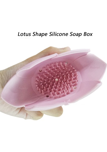 Mavi 1 Adet Silikon Sabun Kutusu Lotus Şekli Kaymaz Taşınabilir Tutucu Su Tahliye Düz Renk Drenaj Sabunluk Banyo Aksesuarları (Yurt Dışından) modelleri