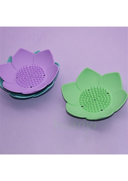 Mavi 1 Adet Silikon Sabun Kutusu Lotus Şekli Kaymaz Taşınabilir Tutucu Su Tahliye Düz Renk Drenaj Sabunluk Banyo Aksesuarları (Yurt Dışından) indirimleri