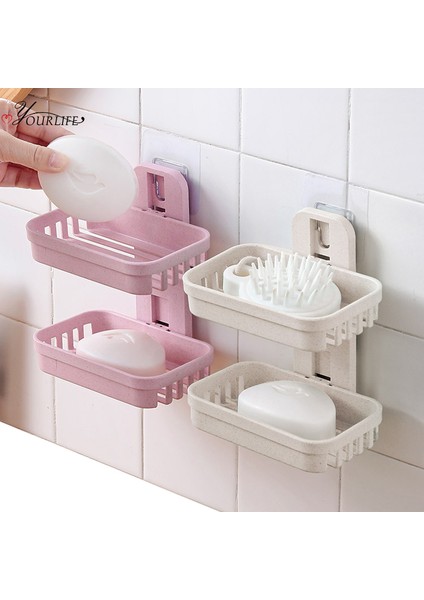Çift Açık Bej Oyourlıfe Duvara Monte Buğday Samanı Sabunluk Banyo Çift Katmanlı Drenaj Sabunluk Duş Sabunluk Banyo Aksesuarları (Yurt Dışından) fiyatları