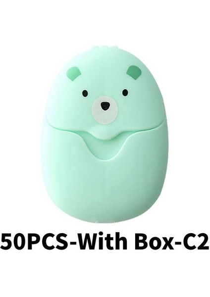 50PCS-BOX-C2 ile 100PCS Tek Kullanımlık Sabun Kağıdı Seyahat Sabunu Kağıt Yıkama El Banyosu Temiz Kokulu Dilim Sayfaları Mini Kağıt Sabunu Banyo Malzemeleri (Yurt Dışından)