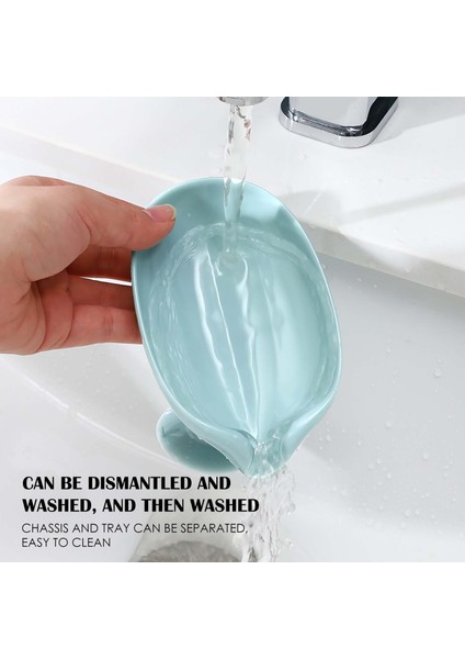 Gri Yaprak Şekli Sabun Kutusu Taşınabilir Depolama Rafı Mutfak Bulaşık Sünger Drenaj Tepsisi Ev Banyo Malzemeleri, Sabunu Kuru Tutun (Yurt Dışından) fiyatları