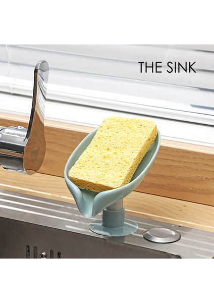 Gri Yaprak Şekli Sabun Kutusu Taşınabilir Depolama Rafı Mutfak Bulaşık Sünger Drenaj Tepsisi Ev Banyo Malzemeleri, Sabunu Kuru Tutun (Yurt Dışından) indirimleri