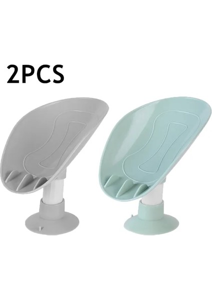 13X8X11.5 cm 2 Adet Yaprak Şekli Sabunluk Banyo Duş Vantuz Sabunluk Drenaj Sabun Tepsisi Plastik Sünger Jabon Kutusu Banyo Aksesuarları (Yurt Dışından)