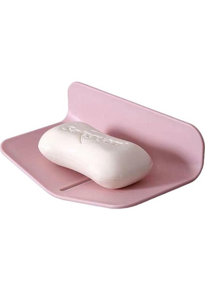 Pembe Tek Sabunluk Duvara Monte Raf Katmanlı Sabunluk Drenaj Emme Banyo Sabunluklar Banyo Aksesuarları (Yurt Dışından)
