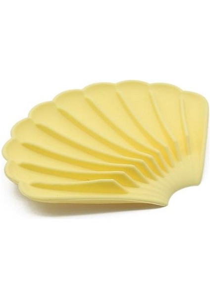 Süt Sarı Silikon Sabunluklar Kaymaz Kabuk Şekli Sabun Depolama Tutucu Soapbox Plaka Tepsisi Taşınabilir Sabunluklar Banyo Malzemeleri (Yurt Dışından)