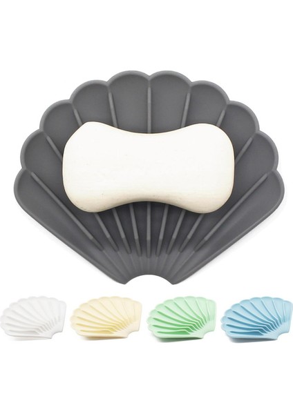 Süt Sarı Silikon Sabunluklar Kaymaz Kabuk Şekli Sabun Depolama Tutucu Soapbox Plaka Tepsisi Taşınabilir Sabunluklar Banyo Malzemeleri (Yurt Dışından) modelleri