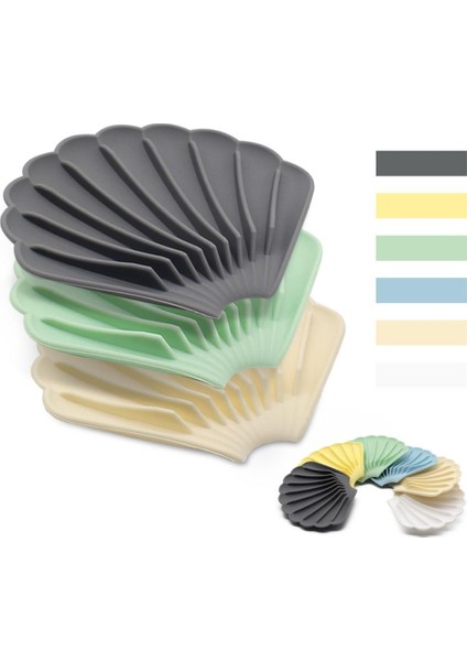 Süt Sarı Silikon Sabunluklar Kaymaz Kabuk Şekli Sabun Depolama Tutucu Soapbox Plaka Tepsisi Taşınabilir Sabunluklar Banyo Malzemeleri (Yurt Dışından) fırsatları