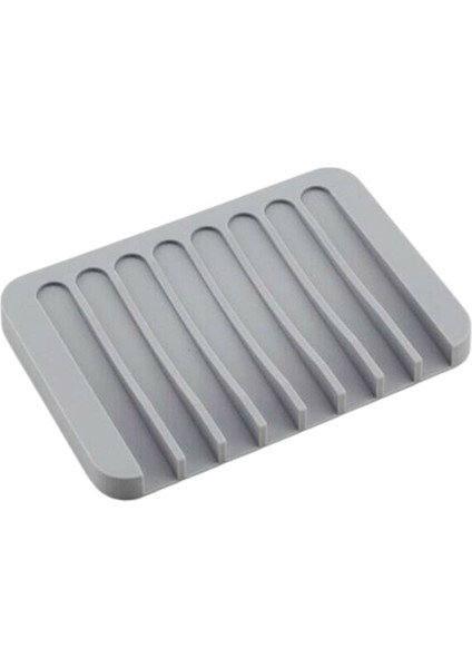 Gri Sabunluk Kaymaz 11.4*8*1 cm Silikon Sabunluk Boşaltma Hiçbir Delme Yerden Tasarruf Banyo Kaymaz Drenaj Misafir Tuvalet (Yurt Dışından)