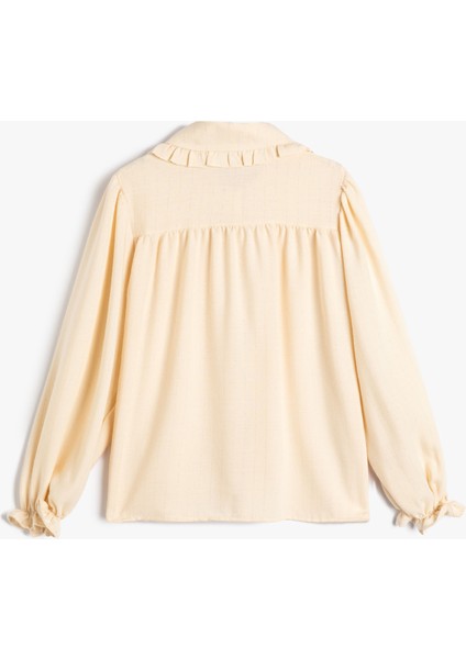 Bebe Yaka Gömlek Uzun Kollu Fırfır Detaylı Düğmeli fiyatları