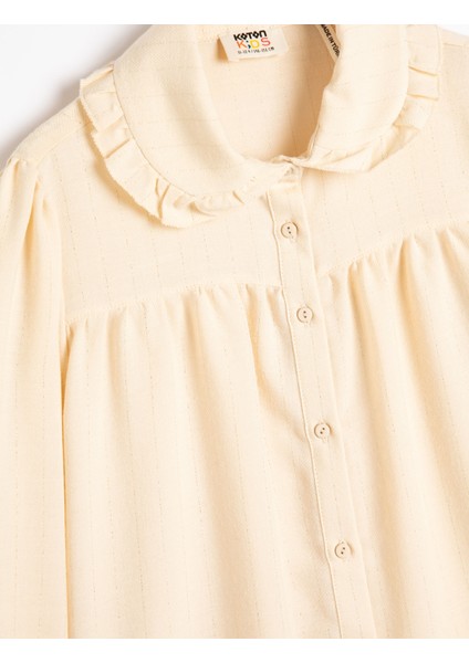 Bebe Yaka Gömlek Uzun Kollu Fırfır Detaylı Düğmeli modelleri