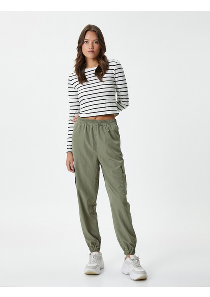 Kargo Pantolon Beli ve Paçası Lastikli Kapaklı Cepli fiyatları