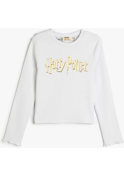 Harry Potter Sweatshirt Lisanslı Uzun Kollu Bisiklet Yaka Ribanalı