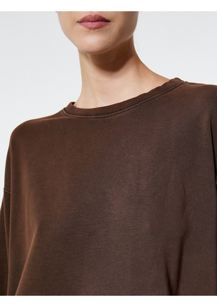 Bisiklet Yaka Sweatshirt Rahat Kesim Uzun Kollu indirimleri