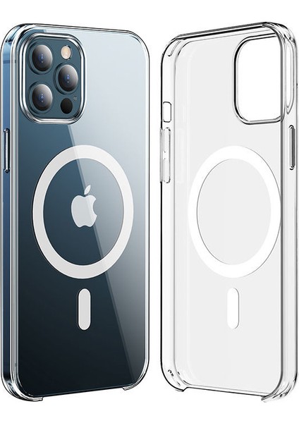 iPhone 15 Pro Max Kılıf Wireless Şarj Özellikli Şeffaf Orjin Kılıf