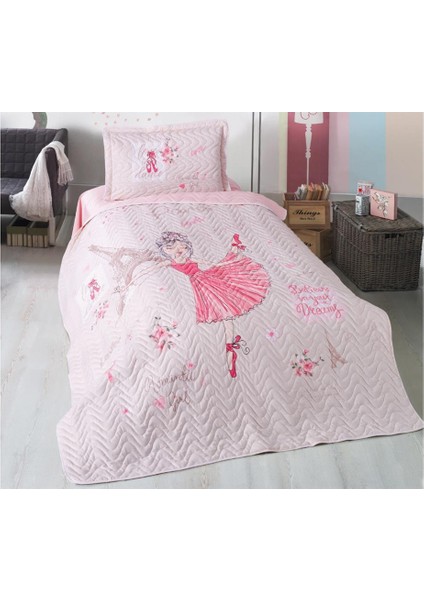 Ranforce Yatak Örtüsü Tek Kişilik Romantic girl V1 Pembe