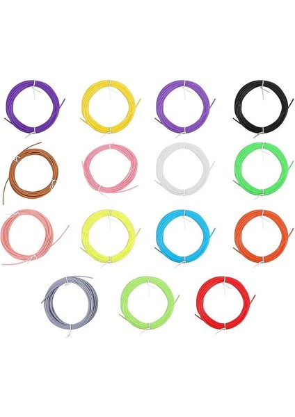 15 Farklı Karışık Renk Pla Filament - 3m