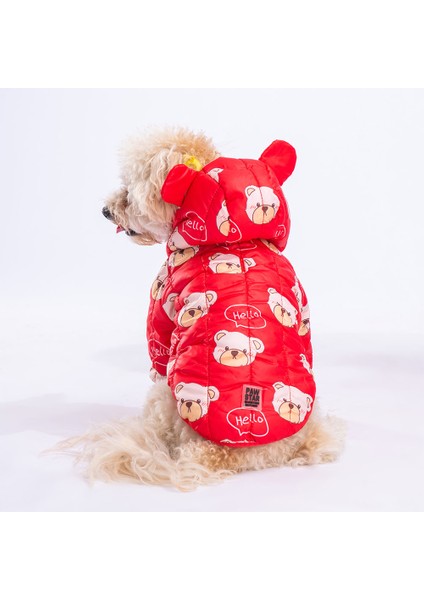 Kırmızı Teddy Puff Köpek Montu Köpek Yağmurluğu Köpek Kıyafeti fiyatları