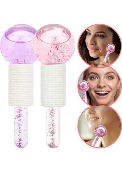 Crystal Ice Ball Roller Yüz Kaldırma Masajı Ice Globes Buz Küresi Soğuk Masaj ve Terapi Topu