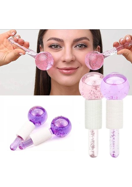 Crystal Ice Ball Roller Yüz Kaldırma Masajı Ice Globes Buz Küresi Soğuk Masaj ve Terapi Topu