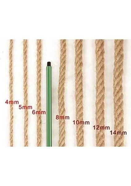 Jüt Halat 8 mm 20 Metre Hasır Dekor Süsleme Ip