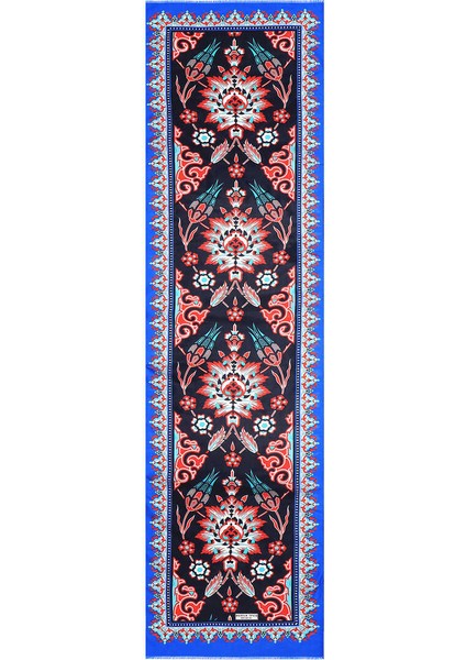 Saks Kırmızı Çini Lale Vual Ipek Fular