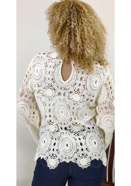 Ispanyol Kol Örgü Desenli Triko Bluz fırsatları