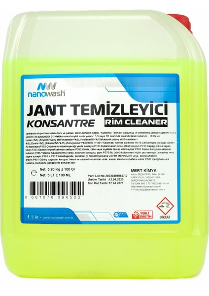 Jant Temizleyici 5 Lt