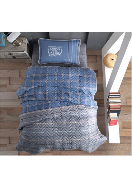Ranforce Yatak Örtüsü Tek Kişilik Campus V2 Mavi