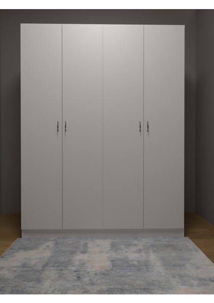 Beyaz 4 Kapaklı Portmanto